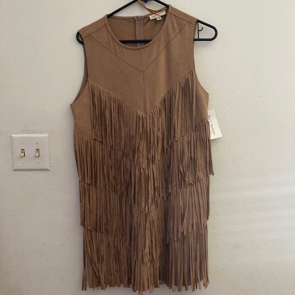 New with tags fringe suede dress medium